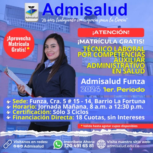 Programa Auixiliar Administrativo en Salud Funza 2024-1 Jornada Mañana